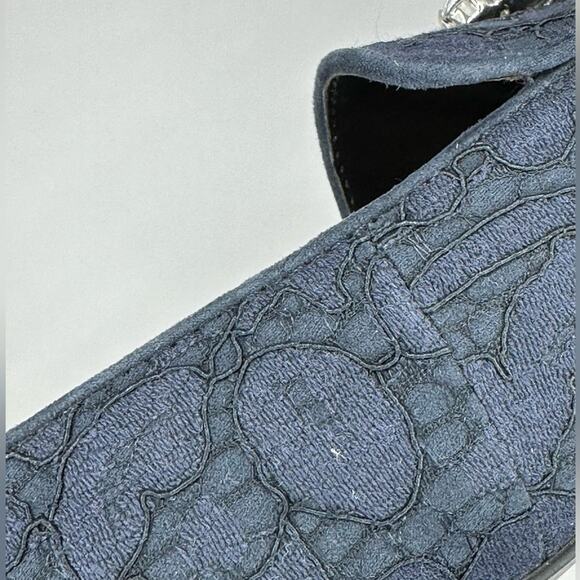 Kelly & Katie Lovelian Navy Blue Lace Loafer Pointed Tie Shoe Crystals 7.5 - Picture 9 of 13